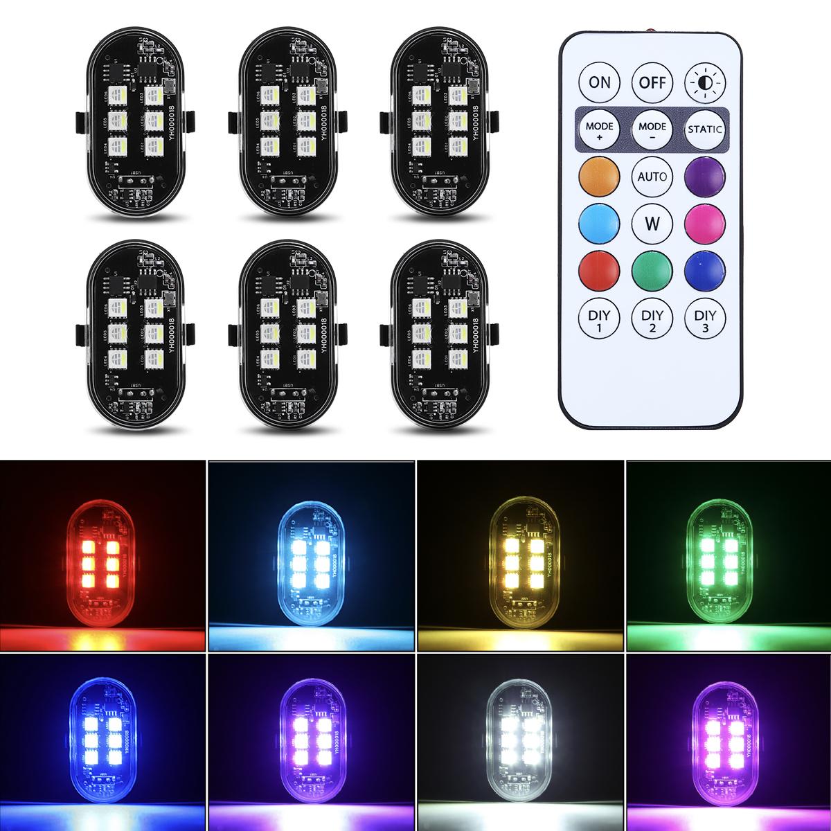 Remote-Controlled RGB Aircraft Light with 8 LED Eyes – USB Rechargeable Vehicle Decoration