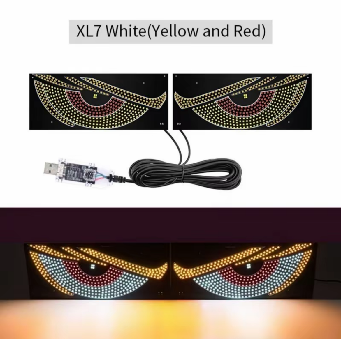 RGB LED Devil Eyes Car Rear Window Display Light – Animated Vehicle Windshield Decoration