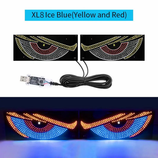RGB LED Devil Eyes Car Rear Window Display Light – Animated Vehicle Windshield Decoration KAIFANOU AUTO