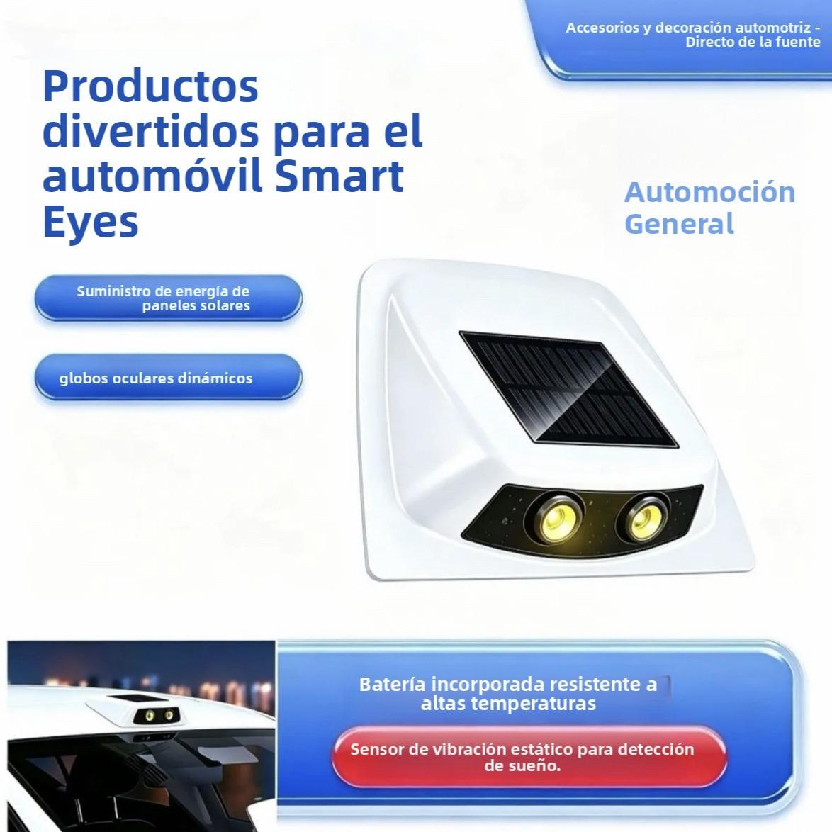 Solar-Powered LED Winking Eyes Car Roof Light | Funny Waterproof Auto Decoration Accessory