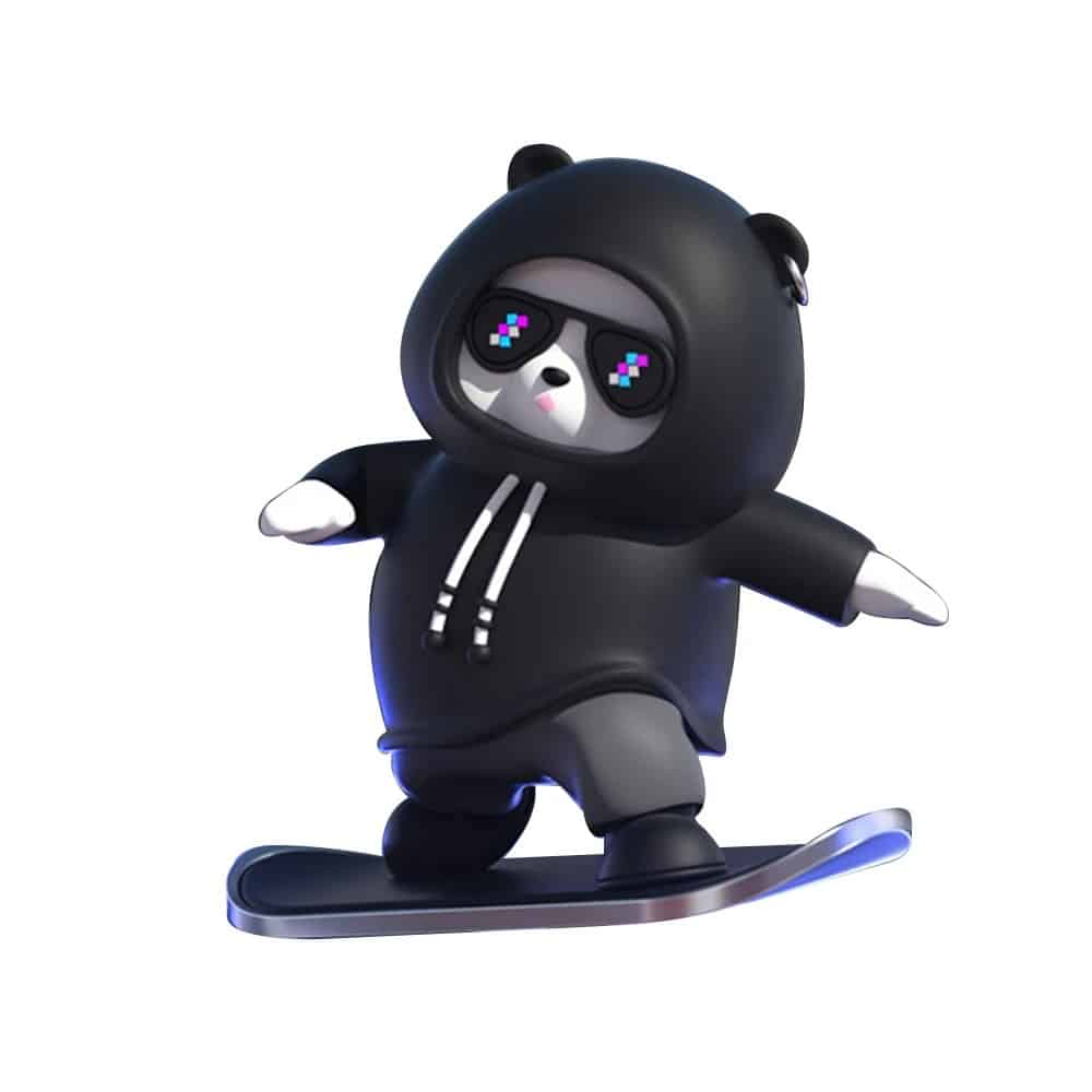 Cute Skateboard Bear Car Dashboard Ornament