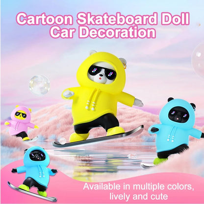 Cute Skateboard Bear Car Dashboard Ornament