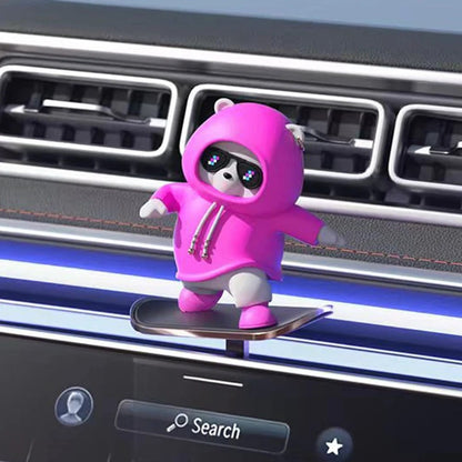 Cute Skateboard Bear Car Dashboard Ornament