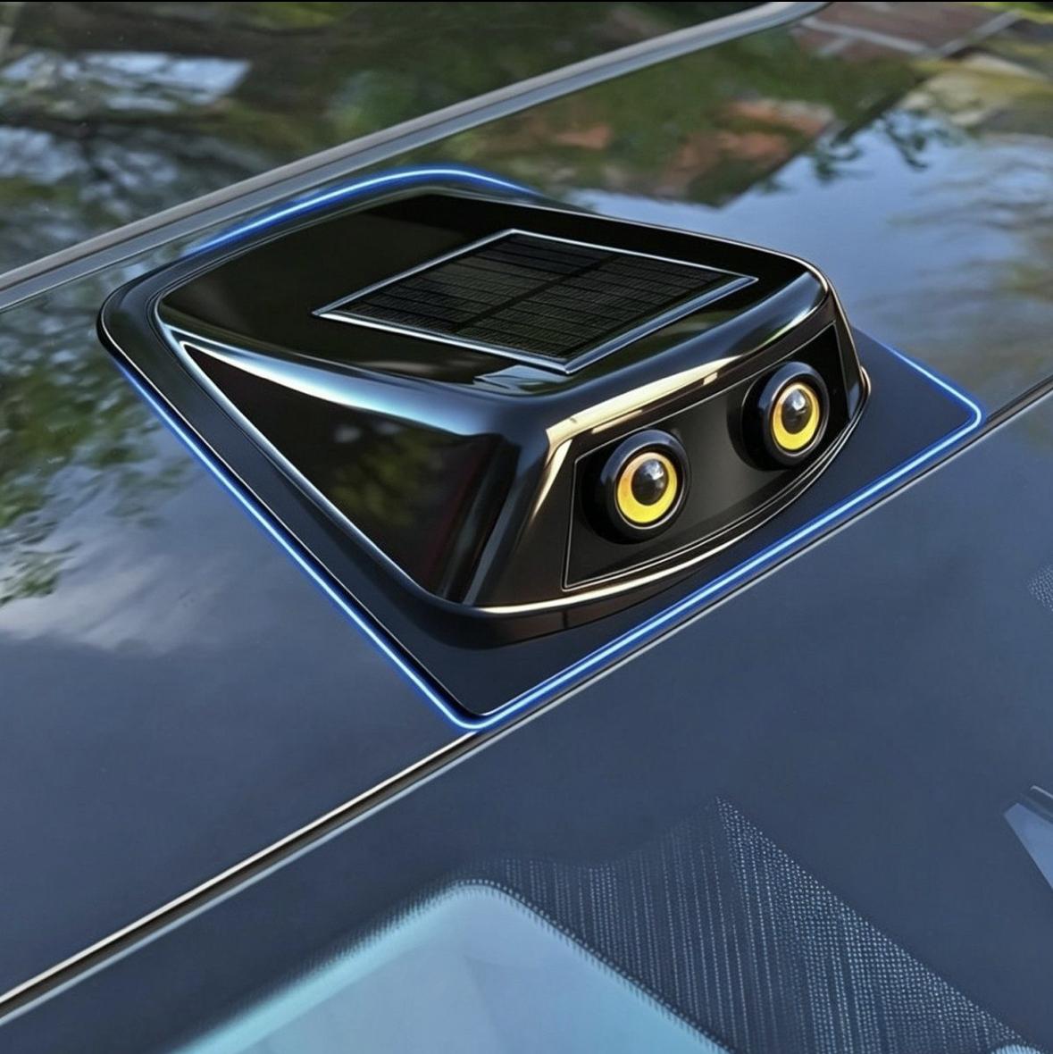 Solar-Powered LED Winking Eyes Car Roof Light | Funny Waterproof Auto Decoration Accessory