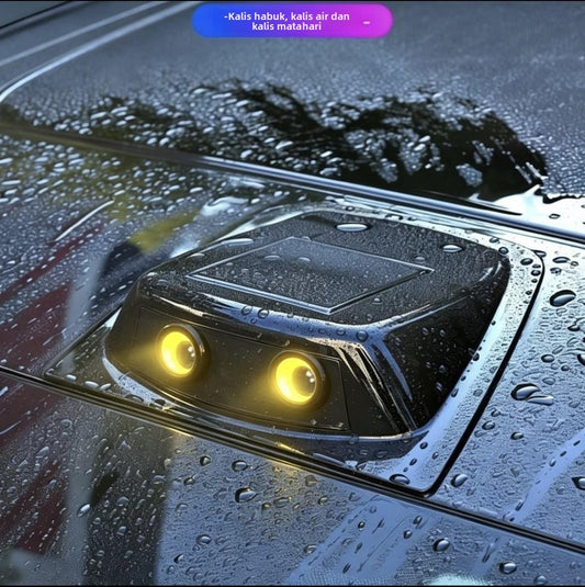 Solar-Powered LED Winking Eyes Car Roof Light | Funny Waterproof Auto Decoration Accessory