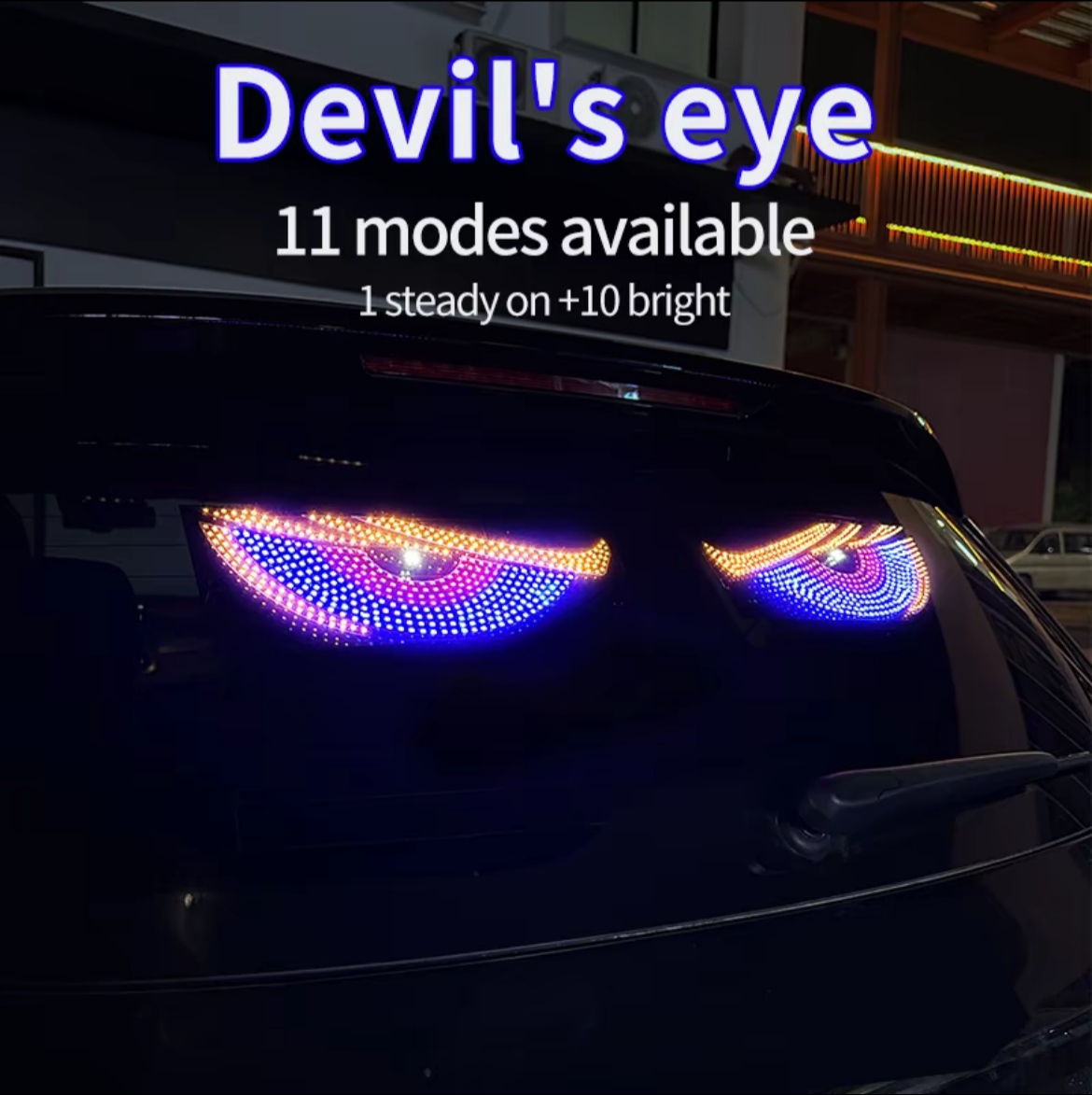 RGB LED Devil Eyes Car Rear Window Display Light – Animated Vehicle Windshield Decoration