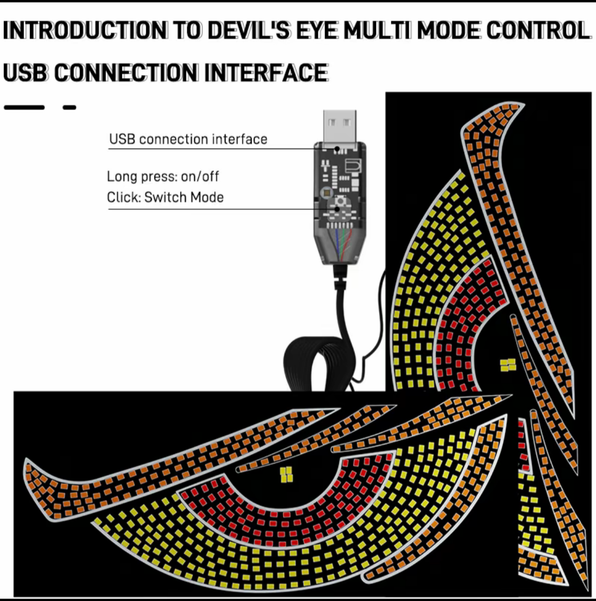 RGB LED Devil Eyes Car Rear Window Display Light – Animated Vehicle Windshield Decoration