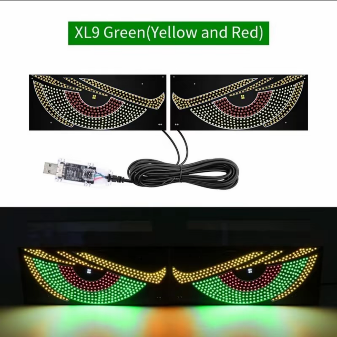 RGB LED Devil Eyes Car Rear Window Display Light – Animated Vehicle Windshield Decoration