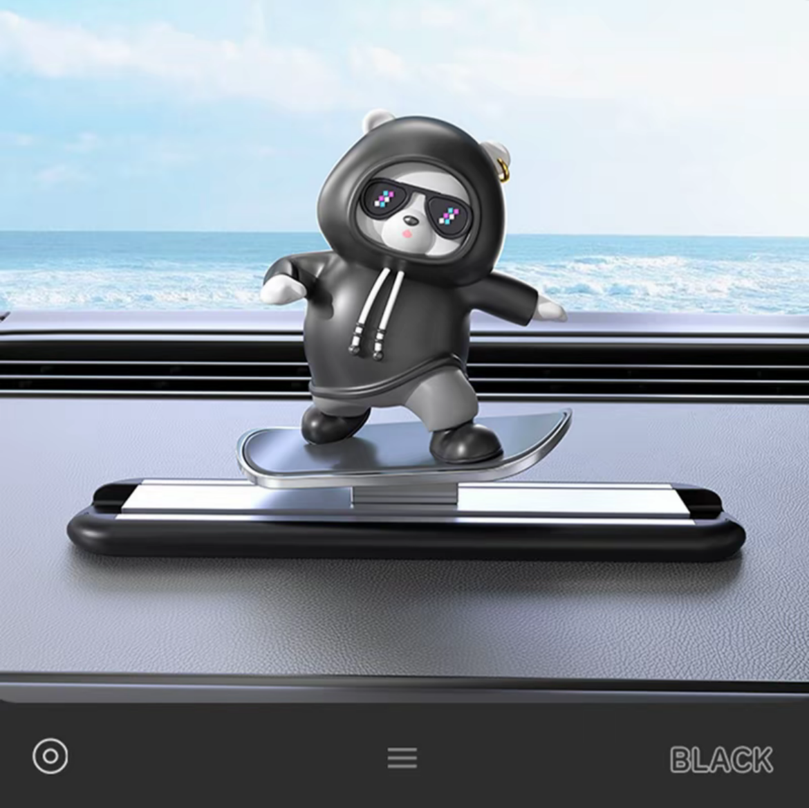 Cute Skateboard Bear Car Dashboard Ornament