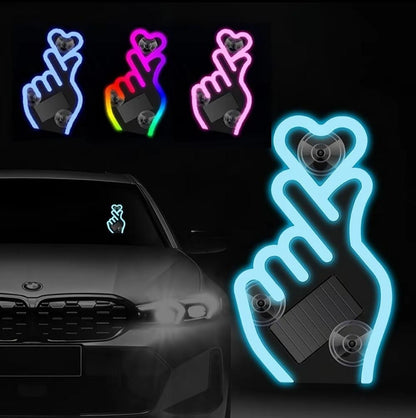 Solar USB Rechargeable Car Window Heart LED Light – Ambient Mood Decor
