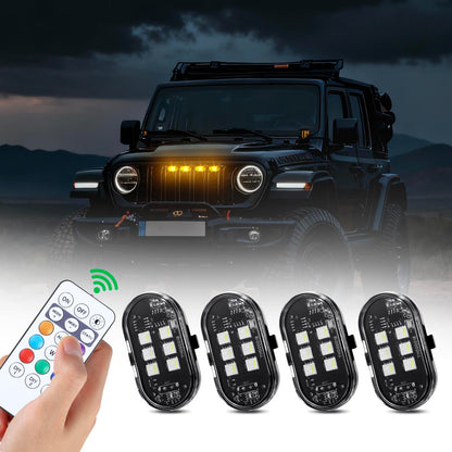 Remote-Controlled RGB Aircraft Light with 8 LED Eyes – USB Rechargeable Vehicle Decoration