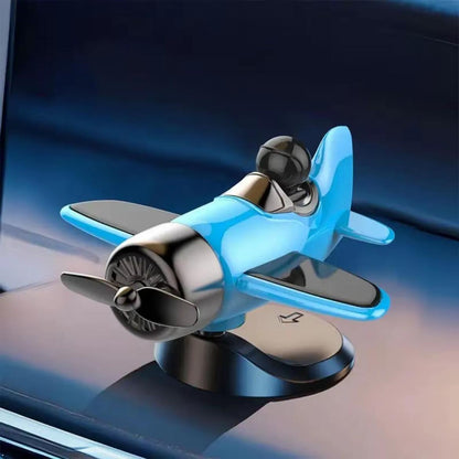 Solar Powered Fighter Jet Car Dashboard Ornament – Rotating Propeller Decoration