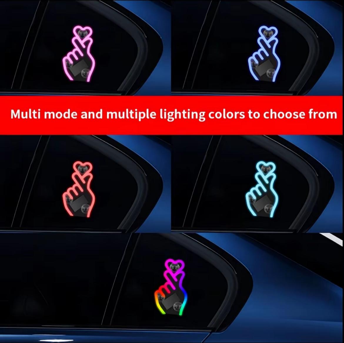 Solar USB Rechargeable Car Window Heart LED Light – Ambient Mood Decor