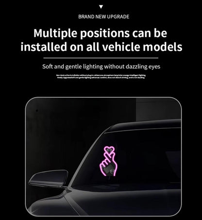 Solar USB Rechargeable Car Window Heart LED Light – Ambient Mood Decor