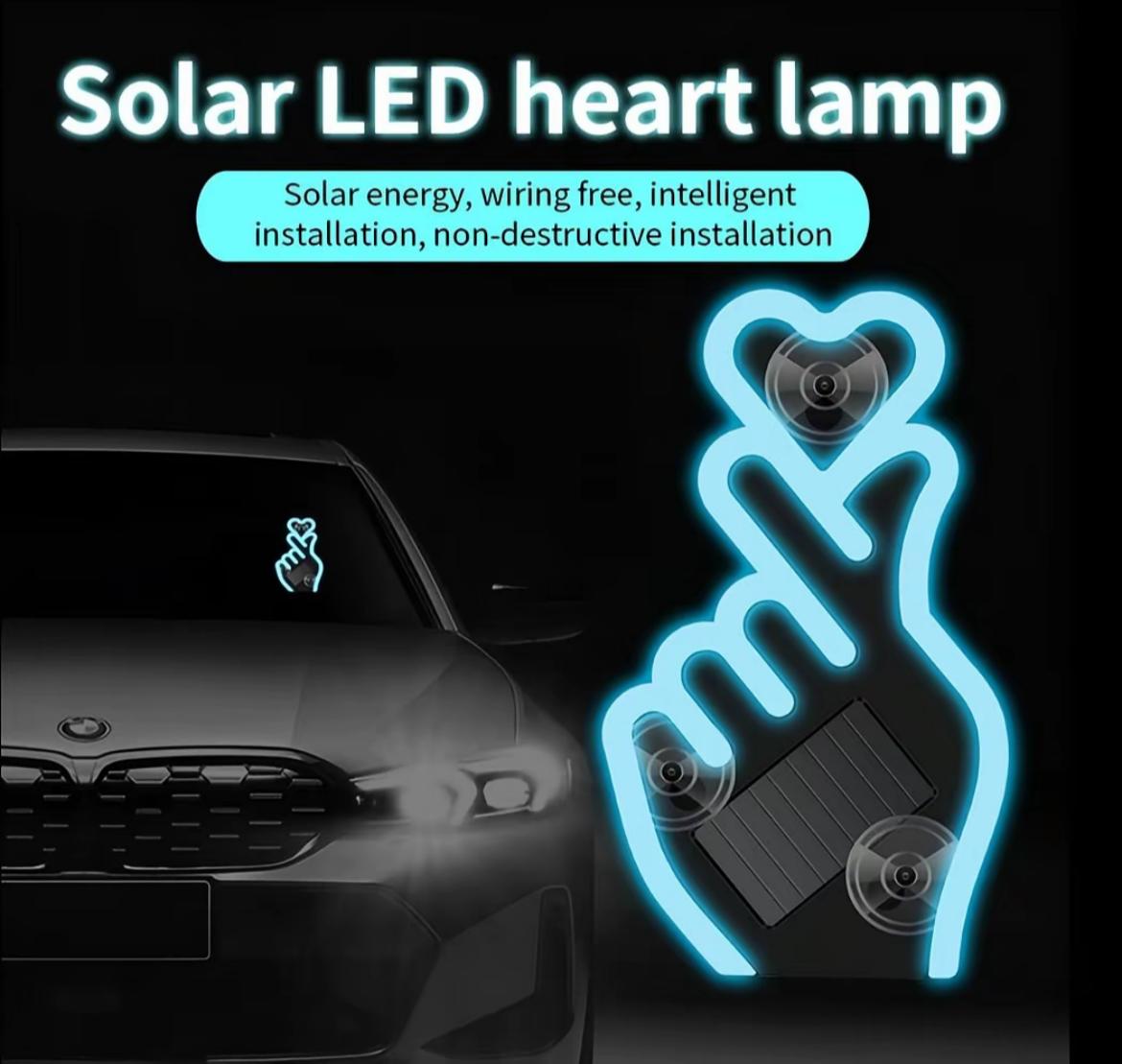 Solar USB Rechargeable Car Window Heart LED Light – Ambient Mood Decor