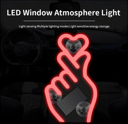 Solar USB Rechargeable Car Window Heart LED Light – Ambient Mood Decor