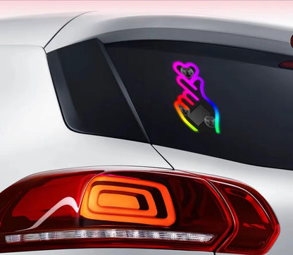 Solar USB Rechargeable Car Window Heart LED Light – Ambient Mood Decor