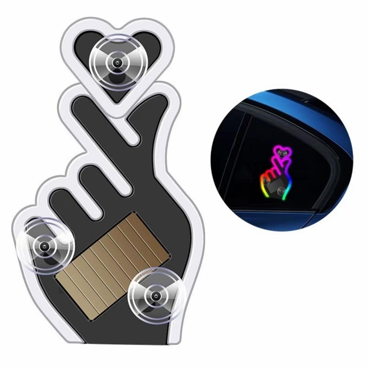 Solar USB Rechargeable Car Window Heart LED Light – Ambient Mood Decor