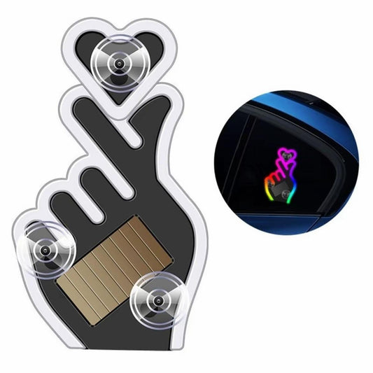 Solar USB Rechargeable Car Window Heart LED Light – Ambient Mood Decor