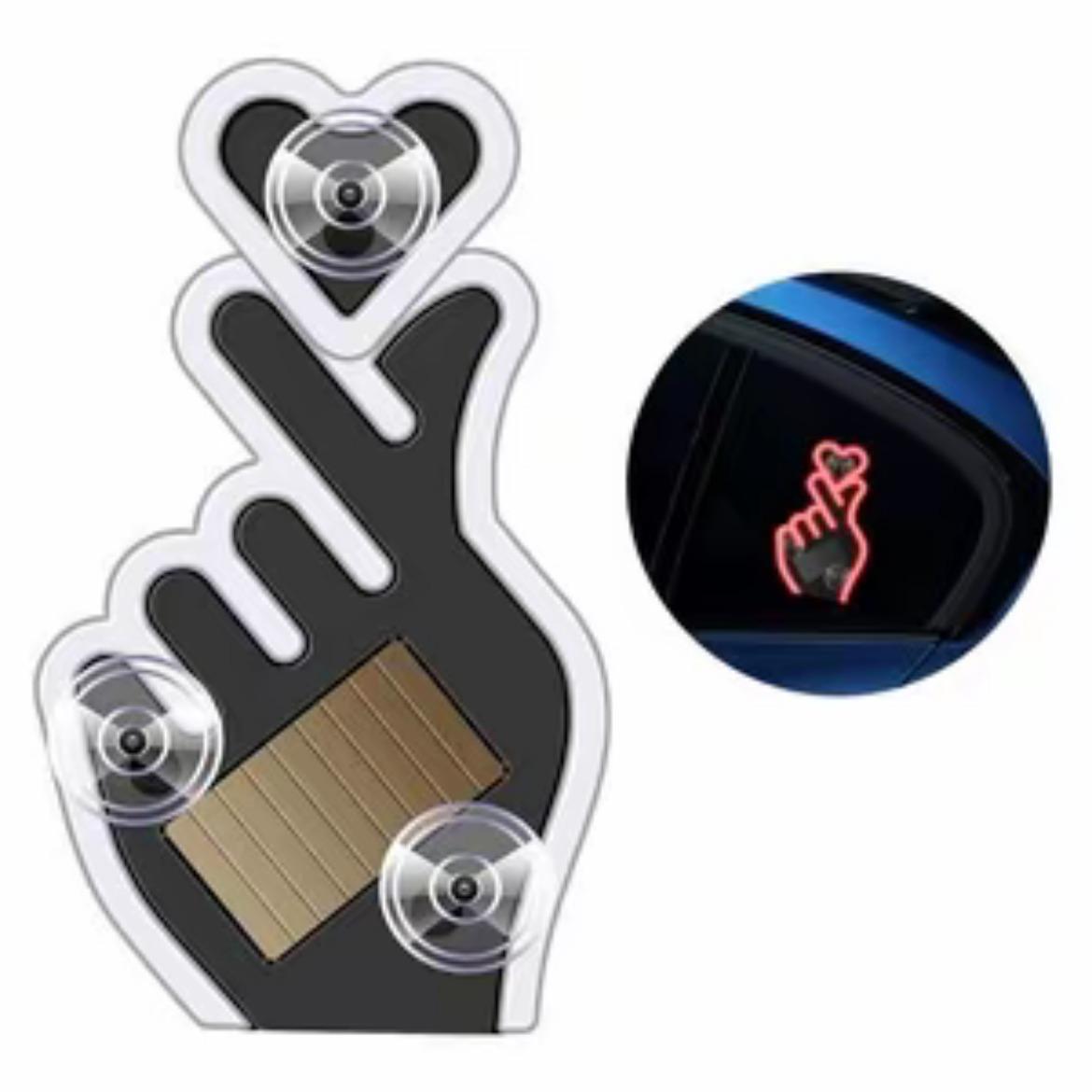 Solar USB Rechargeable Car Window Heart LED Light – Ambient Mood Decor
