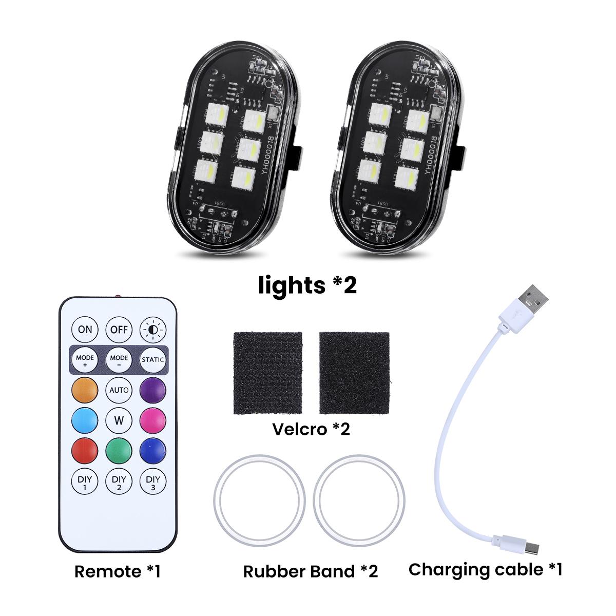Remote-Controlled RGB Aircraft Light with 8 LED Eyes – USB Rechargeable Vehicle Decoration