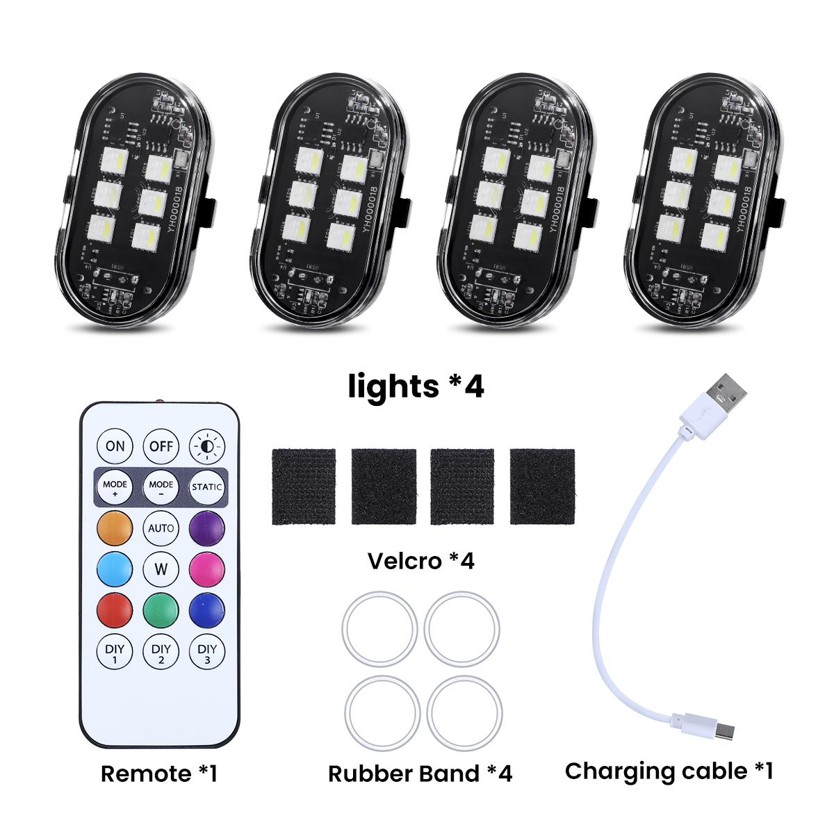 Remote-Controlled RGB Aircraft Light with 8 LED Eyes – USB Rechargeable Vehicle Decoration