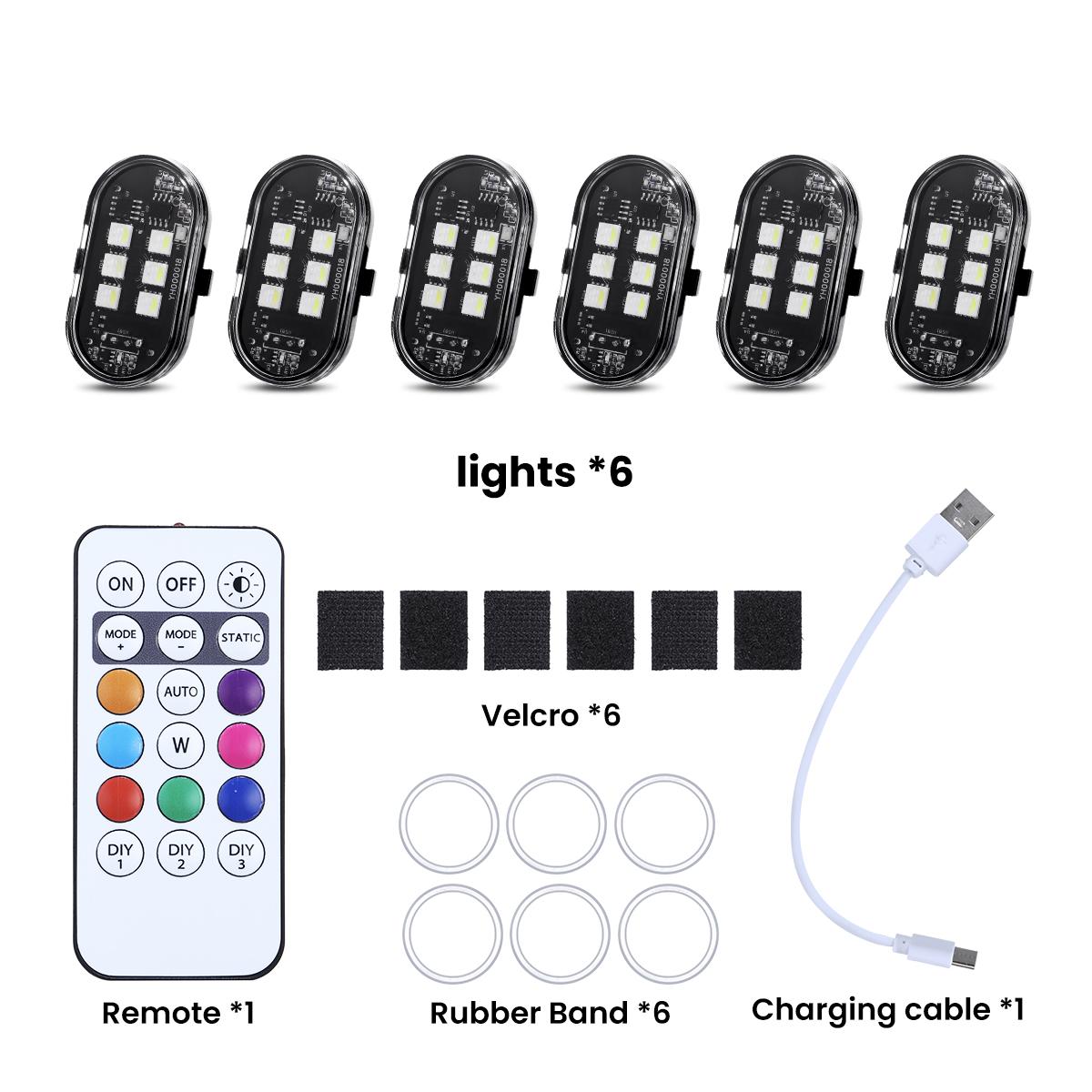 Remote-Controlled RGB Aircraft Light with 8 LED Eyes – USB Rechargeable Vehicle Decoration